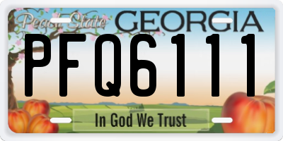 GA license plate PFQ6111