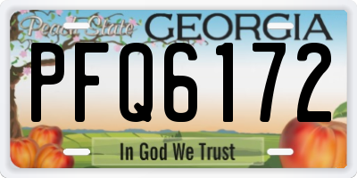 GA license plate PFQ6172