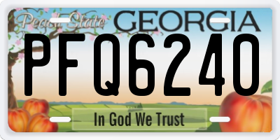 GA license plate PFQ6240
