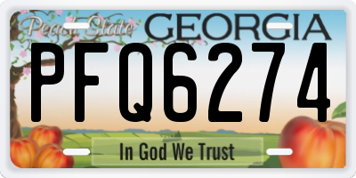 GA license plate PFQ6274
