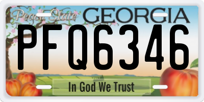 GA license plate PFQ6346