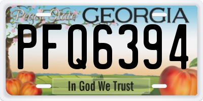 GA license plate PFQ6394
