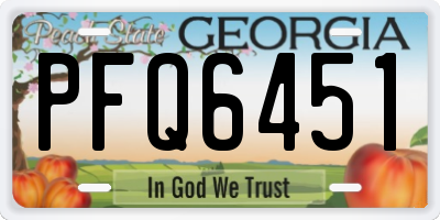 GA license plate PFQ6451