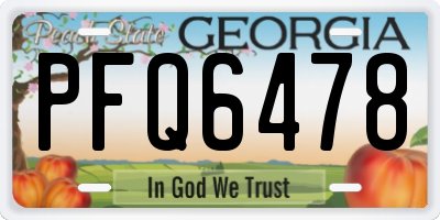 GA license plate PFQ6478