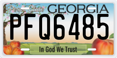 GA license plate PFQ6485