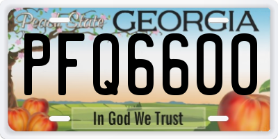 GA license plate PFQ6600