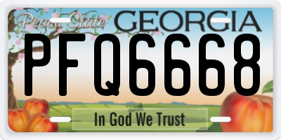 GA license plate PFQ6668