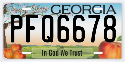 GA license plate PFQ6678