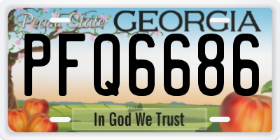 GA license plate PFQ6686
