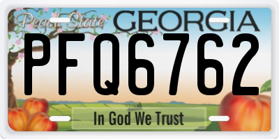 GA license plate PFQ6762