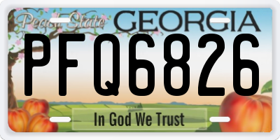 GA license plate PFQ6826