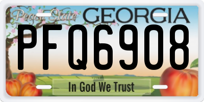 GA license plate PFQ6908