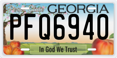 GA license plate PFQ6940
