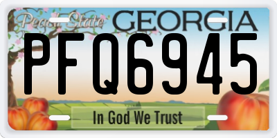 GA license plate PFQ6945