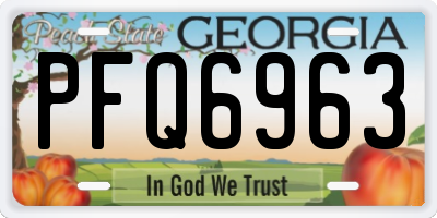 GA license plate PFQ6963