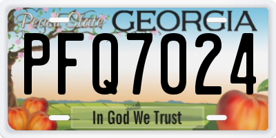 GA license plate PFQ7024