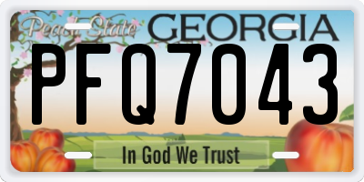 GA license plate PFQ7043