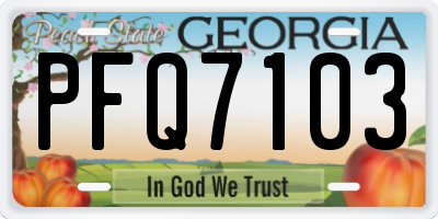 GA license plate PFQ7103