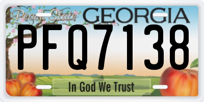 GA license plate PFQ7138