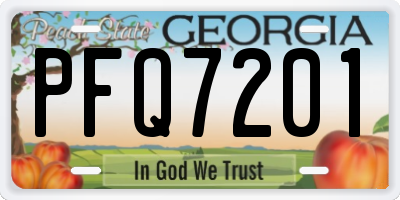 GA license plate PFQ7201