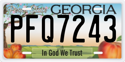 GA license plate PFQ7243