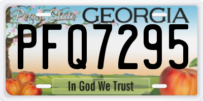 GA license plate PFQ7295