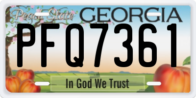 GA license plate PFQ7361