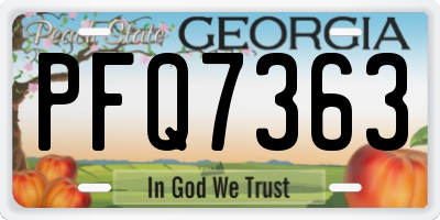 GA license plate PFQ7363