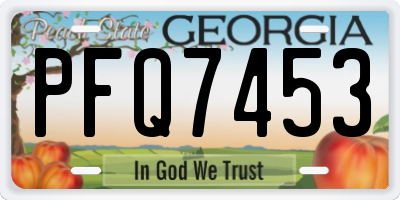 GA license plate PFQ7453