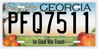 GA license plate PFQ7511
