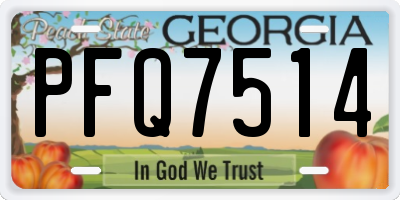 GA license plate PFQ7514