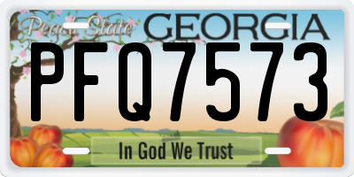 GA license plate PFQ7573