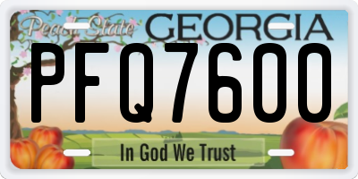 GA license plate PFQ7600