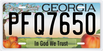 GA license plate PFQ7650