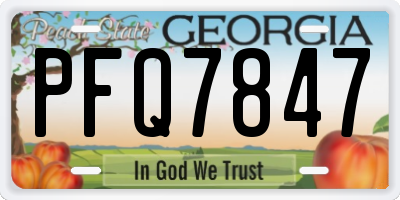 GA license plate PFQ7847