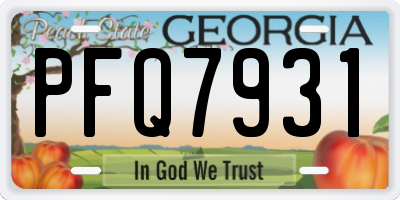 GA license plate PFQ7931