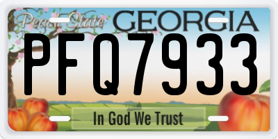 GA license plate PFQ7933