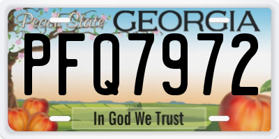 GA license plate PFQ7972
