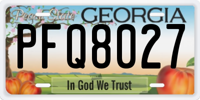GA license plate PFQ8027