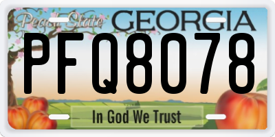 GA license plate PFQ8078