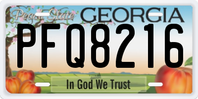 GA license plate PFQ8216
