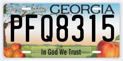 GA license plate PFQ8315