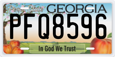 GA license plate PFQ8596