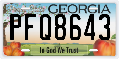 GA license plate PFQ8643