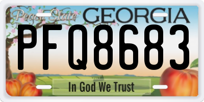 GA license plate PFQ8683