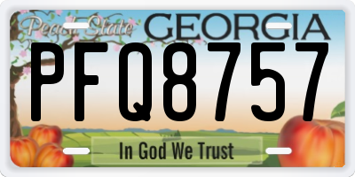 GA license plate PFQ8757