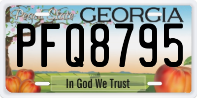 GA license plate PFQ8795