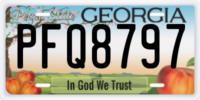 GA license plate PFQ8797