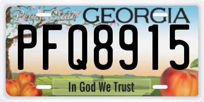 GA license plate PFQ8915