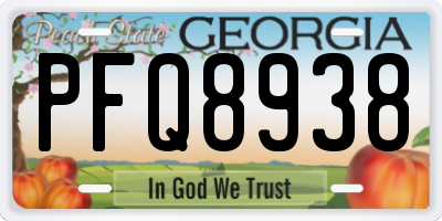 GA license plate PFQ8938